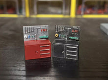 Load image into Gallery viewer, 1:64 Painted Figure Model Miniature Resin Sand Tool Cabinet Rack Car Repair Toy Collection
