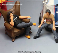 Load image into Gallery viewer, 1:64 Painted Figure Mini Model Miniature Resin Diorama Sofa Smoking Man Talking
