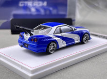 Load image into Gallery viewer, FH 1:64 NFS Silver Skyline GTR R34 C West Sports Model Diecast Metal Car New Collection
