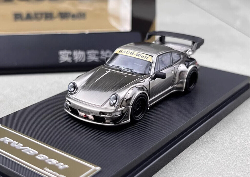 Star 1:64 Titanium Silver RWB 964 GT Racing Sports Model Diecast Metal Car New Collection