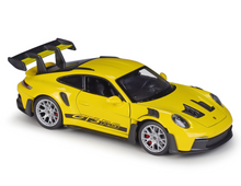 Load image into Gallery viewer, WELLY 1:24 Yellow 911 992 GT3 RS Racing Sports Model Diecast Metal Car New
