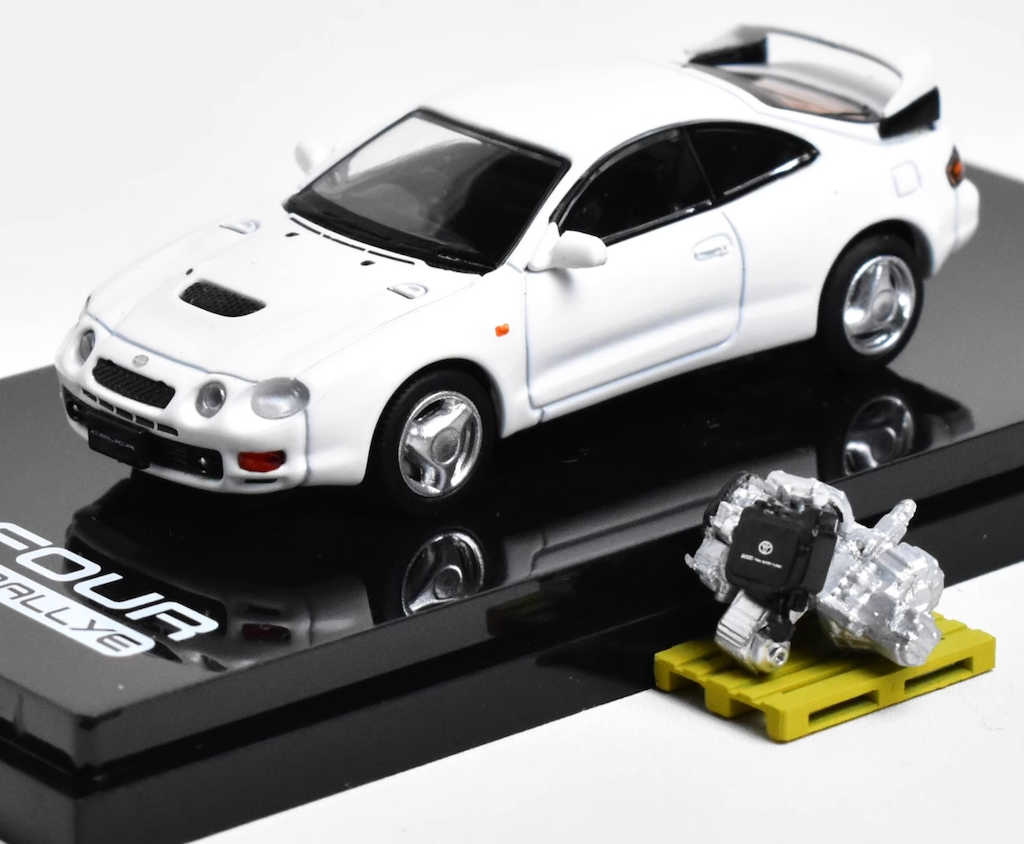 HobbyJapan 1:64 White Celica GT Rallye Engine Sports Model Diecast Metal Car