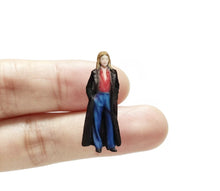 Load image into Gallery viewer, 1:64 Painted Figure Mini Model Miniature Resin Diorama Woman Black Coat Style
