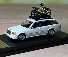 Load image into Gallery viewer, Mortal 1:64 White S124 E300 Wagon Roof Bike Model Diecast Metal Car New
