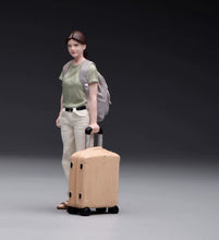 Load image into Gallery viewer, 1:24 Painted Figure Model Miniature Resin Diorama Sand Woman Luggage Backpack
