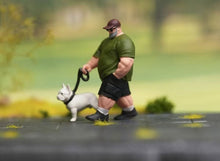 Load image into Gallery viewer, 1:64 Painted Figure Model Miniature Resin Diorama Sand Walking Dog Strong Man B
