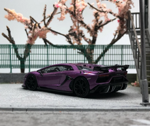 Load image into Gallery viewer, HH 1:64 Purple Sian Aventador SVJ Racing Sports Model Diecast Metal Car New
