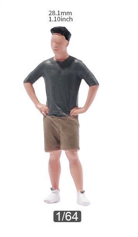1:64 Painted Unpainted Figure Model Miniature Resin Diorama Sand Akimbo Man Boy