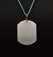 Load image into Gallery viewer, Nature Jade Rectangle Plaque Pendant Necklace Gift Jewelry charm Blessing Lucky
