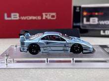 Load image into Gallery viewer, Star 1:64 Ice Blue F40 LBWK Acrylic Base Sports Model Diecast Metal Car New Collection
