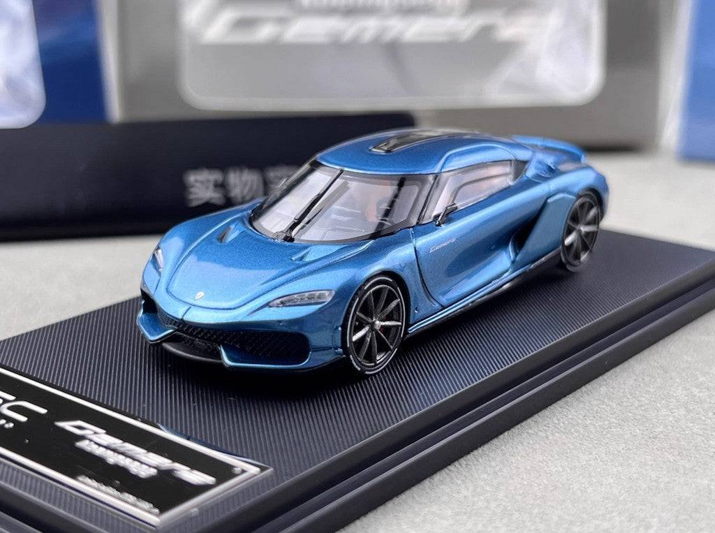 BSC 1:64 Blue Gemera Coupe Sports Model Diecast Metal Car BN