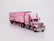 Load image into Gallery viewer, FINE 1:64 Pink 43 Peterbilt King Hauler Trailer Truck Model Diecast Metal Car
