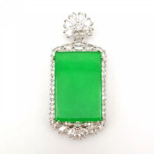 Load image into Gallery viewer, Nature Jade Retangle Pendant Necklace Gift Jewelry charm Blessing Luck Jewelry b
