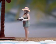 Load image into Gallery viewer, 1:64 Painted Figure Model Miniature Resin Diorama Scene Sand Vacation Style Girl
