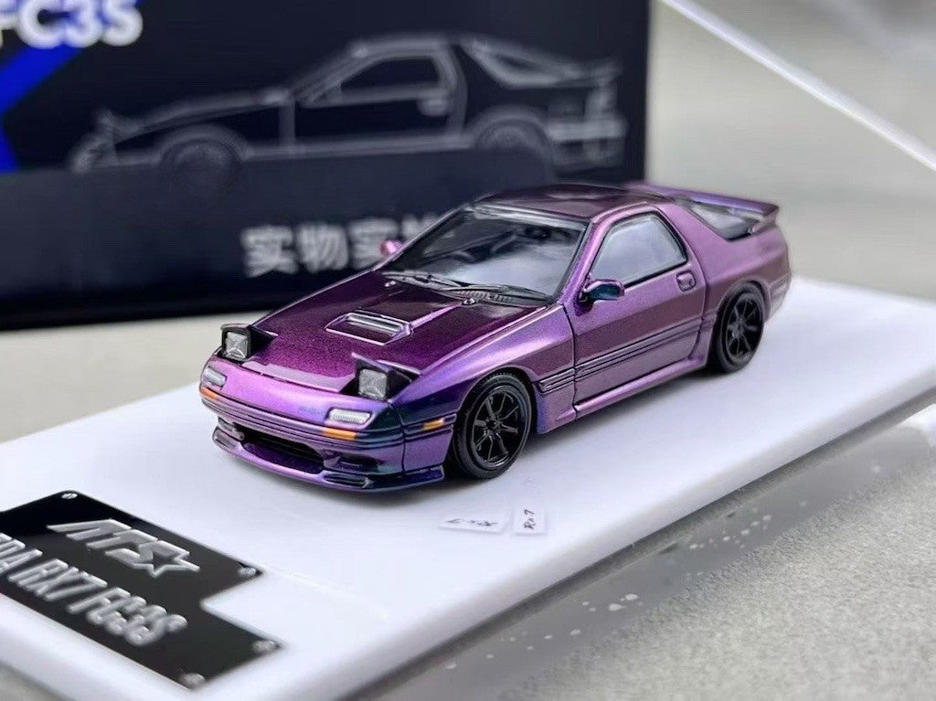 ATS 1:64 Purple RX7 FC3s MK2 Hatchback Sports Model Diecast Metal Car New Collection