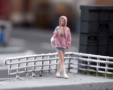 Load image into Gallery viewer, 1:64 Painted Figure Model Miniature Resin Sand Pretty Pink Top Girl Beauty Lady
