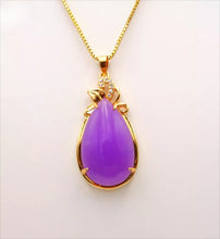 Load image into Gallery viewer, Nature Purple Jade Pendant Necklace Gift Jewelry charm Blessing Lucky Elegant G
