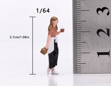 Load image into Gallery viewer, 1:64 Painted Figure Model Miniature Resin Beauty Walking Lady Holding Drink Girl

