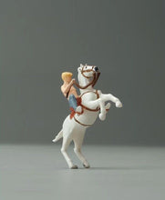 Load image into Gallery viewer, 1:64 Painted Figure Mini Model Miniature Car Scenes Resin Toy Horse Riding Man
