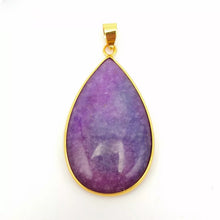 Load image into Gallery viewer, Nature Jade Purple Drop Pendant Necklace Gift Jewelry charm Blessing Fortune
