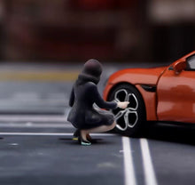 Load image into Gallery viewer, 1:64 Painted Figure Model Miniature Resin Diorama Toy Sand Sexy Lady Black Suit
