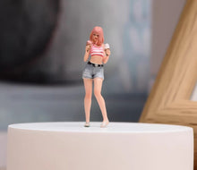 Load image into Gallery viewer, 1:24 Painted Figure Model Miniature Resin Diorama  Sand Ice Cream Girl Lady
