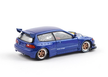Load image into Gallery viewer, Poprace 1:64 Blue Civic EG6 Pandem Hoodless Sports Model Diecast Metal Car New Collection
