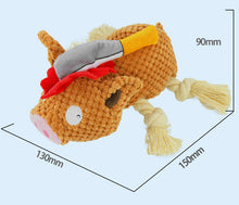 Load image into Gallery viewer, Dog Squeaky Toys Chew Puppy Fluffy Toy Durable Rope Teeth Grinding PET Pig Cat

