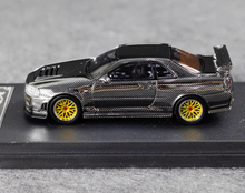 Load image into Gallery viewer, DK 1:64 Silver Carbon Skyline GTR R34 Racing Sport Model Diecast Metal Car New Collection
