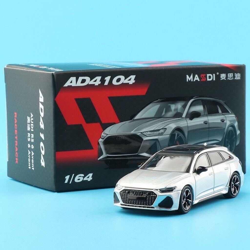 Masdi 1:64 Silver RS6 Avant Wagon Sports Model Diecast Metal Car New Collection