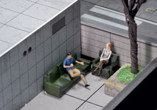 Load image into Gallery viewer, 1:64 Painted Figure Mini Model Miniature Resin Diorama Sofa Chatting Sitting Toy
