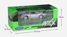 Load image into Gallery viewer, WELLY 1:24 Silver 550 Spyder Convertible Sports Model Diecast Metal Car
