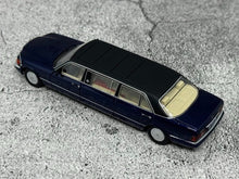 Load image into Gallery viewer, MZS 1:64 HEC Blue W126 1000Sel Luxury Limousine Model Diecast Metal Car New Collection
