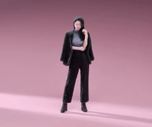 Load image into Gallery viewer, 1:64 Painted Figure Model Miniature Resin Diorama Toy Sand Cool Lady Black Suit
