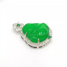 Load image into Gallery viewer, Nature Jade Budha Green Pendant Necklace Gift Jewelry charm Blessing Fortune new
