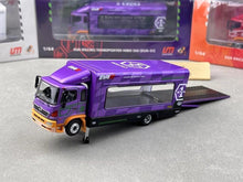 Load image into Gallery viewer, UM 1:64 Purple 500 HINO EVA Ranger Transporter Truck Model Diecast Metal Car
