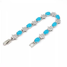 Load image into Gallery viewer, Nature Jade Beaded Bracelet Jewelry Blessing Lucky Fortune Gift For Her Blue SS
