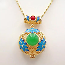 Load image into Gallery viewer, Nature Jade Lotus Fu Pendant Necklace Gift Jewelry charm Blessing Lucky New
