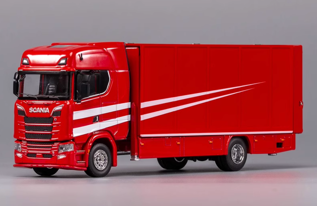 GCD 1:64 Red Scania S730 Enclosed Double Deck Tow Truck Model