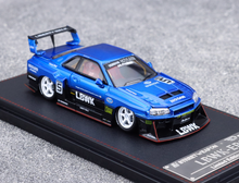 Load image into Gallery viewer, SW 1:64 Blue Black Skyline GTR ER34 LBWK #5 Sports Model Diecast Metal Car New Collection
