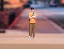 Load image into Gallery viewer, 1:64 Painted Figure Model Miniature Resin Diorama Sand Crossbody Bag Boy Man Toy

