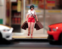 Load image into Gallery viewer, 1:64 Painted Figure Model Miniature Resin Diorama Toy Sand Shopping Girl Lady
