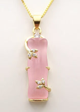 Load image into Gallery viewer, Nature Jade Bamboo Pendant Necklace Gift Jewelry charm Blessing Lucky Pink New
