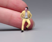 Load image into Gallery viewer, 1:64 Painted Figure Model Miniature Resin Diorama Sand Suit Man Sitting Yellow
