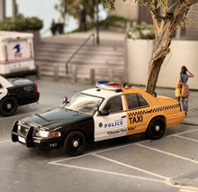 Load image into Gallery viewer, GOC 1:64 Black Yellow Crown Victoria CV DUI Police Model Diecast Metal Car New Collection

