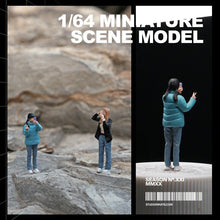 Load image into Gallery viewer, 1:64 Painted Figure Mini Model Miniature Resin Diorama Selfie Down Jacket Girl New Scene
