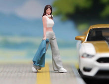 Load image into Gallery viewer, 1:64 Painted Figure Model Miniature Resin Diorama Sand Girl Carrying Clothes Toy New Collection
