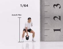 Load image into Gallery viewer, 1:64 Painted Figure Model Miniature Resin Diorama Scene Sporty Gym Man Excercise
