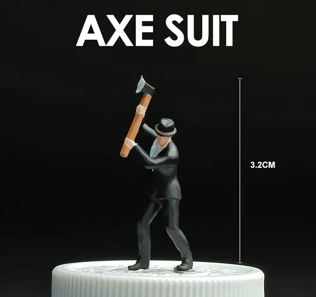 1:64 Painted Figure Mini Model Miniature Resin Diorama Sand People Axe Suit Man