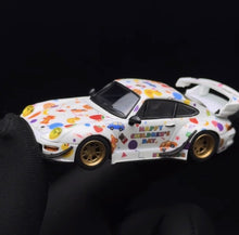 Load image into Gallery viewer, MH 1:64 White RWB 993 Happy Children's Day Sports Model Diecast Metal Car New Collection
